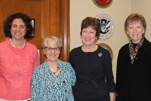 The Maine delgation led by Janet Henry of Maine Philanthropy Center meets with Senator Susan Collins.